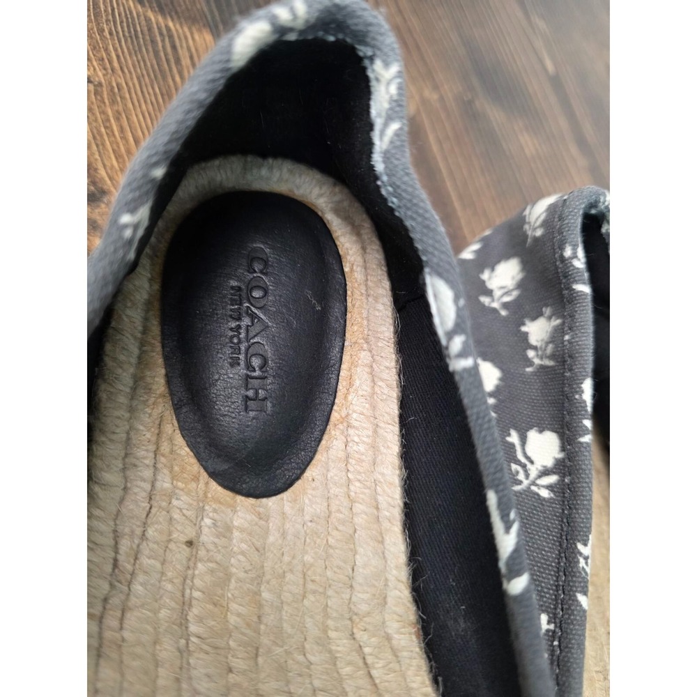 Coach Rhodelle Women's Shoes Size 8.5 Gray White Floral Slip On Flat Ballet - Picture 9 of 11